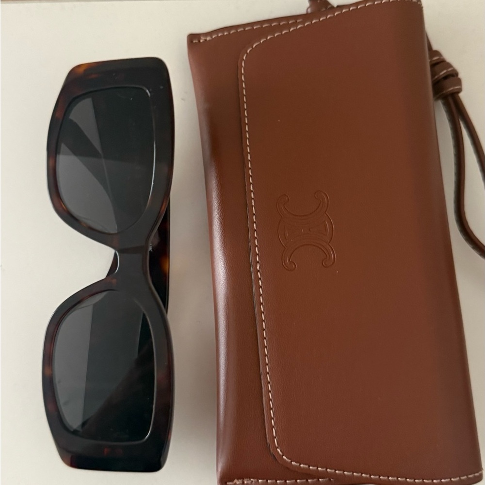 Celine Tortoise Shell Sunglasses with Brown Case